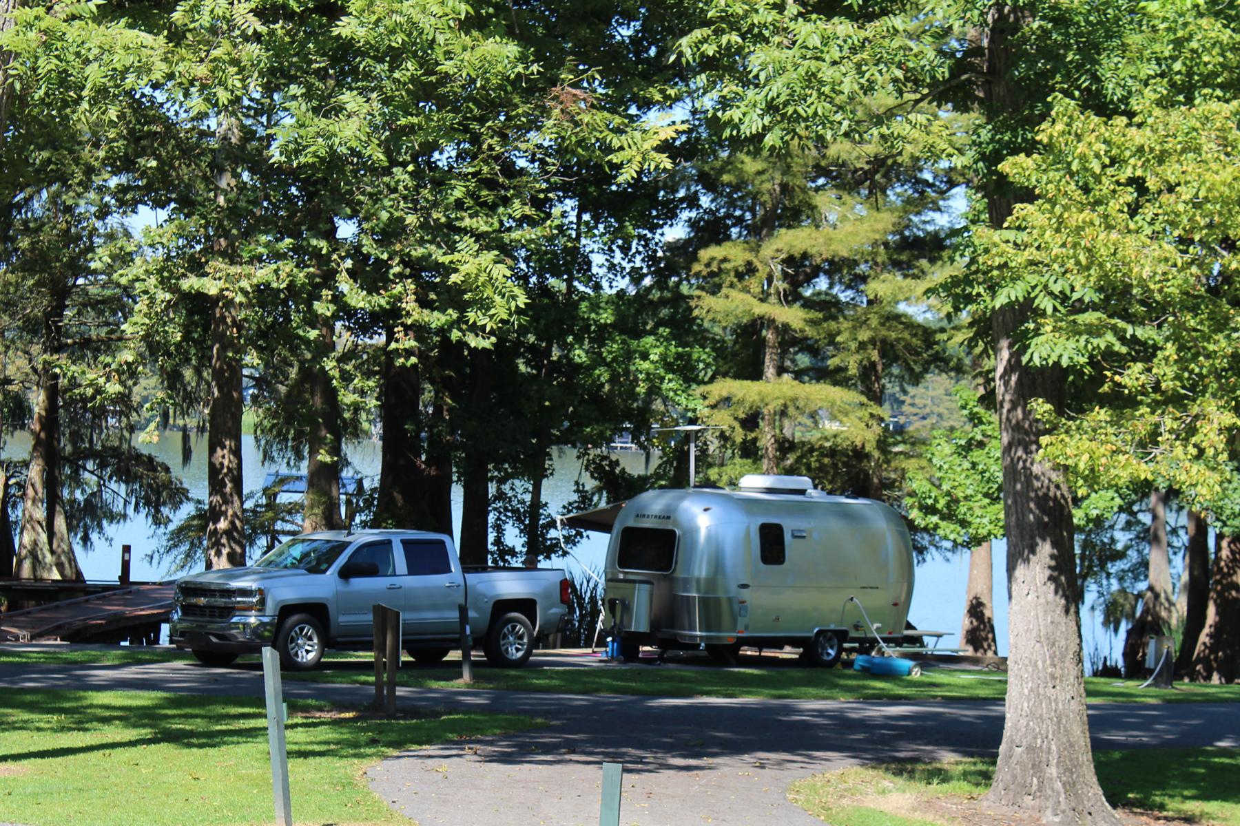 RV campsites at Lake Bruin